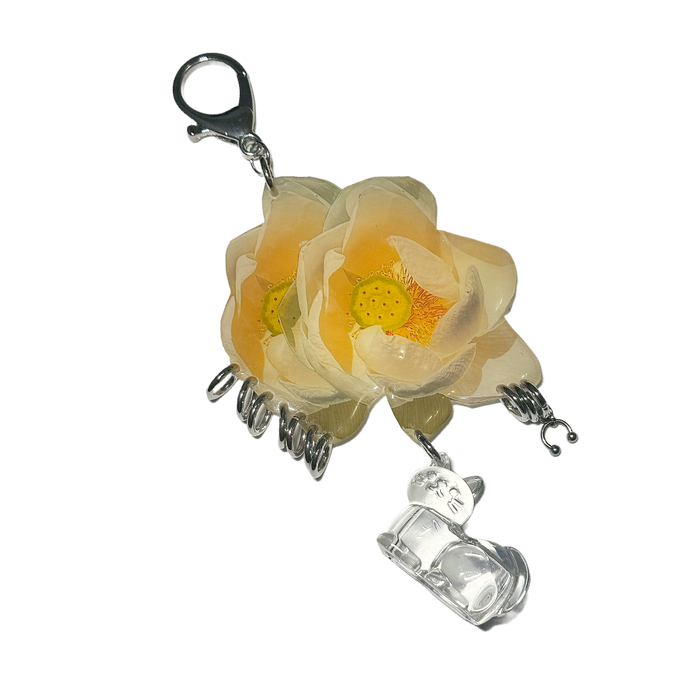 Lotus Cat Keychain